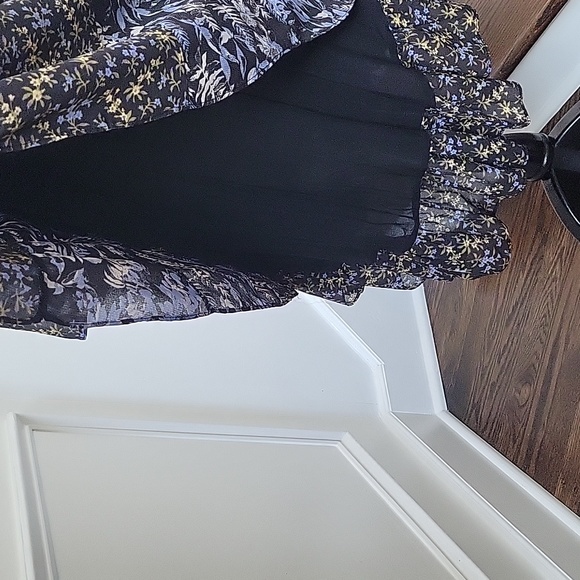 Free People Crochet Tunic Dress XS Curved Ruffle Hem Lined - Picture 6 of 11